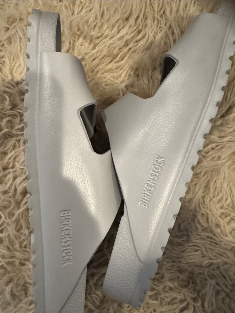 New Men’s Birkenstock White Double-Strap EVA Slide Sandals no box - Picture 5 of 6